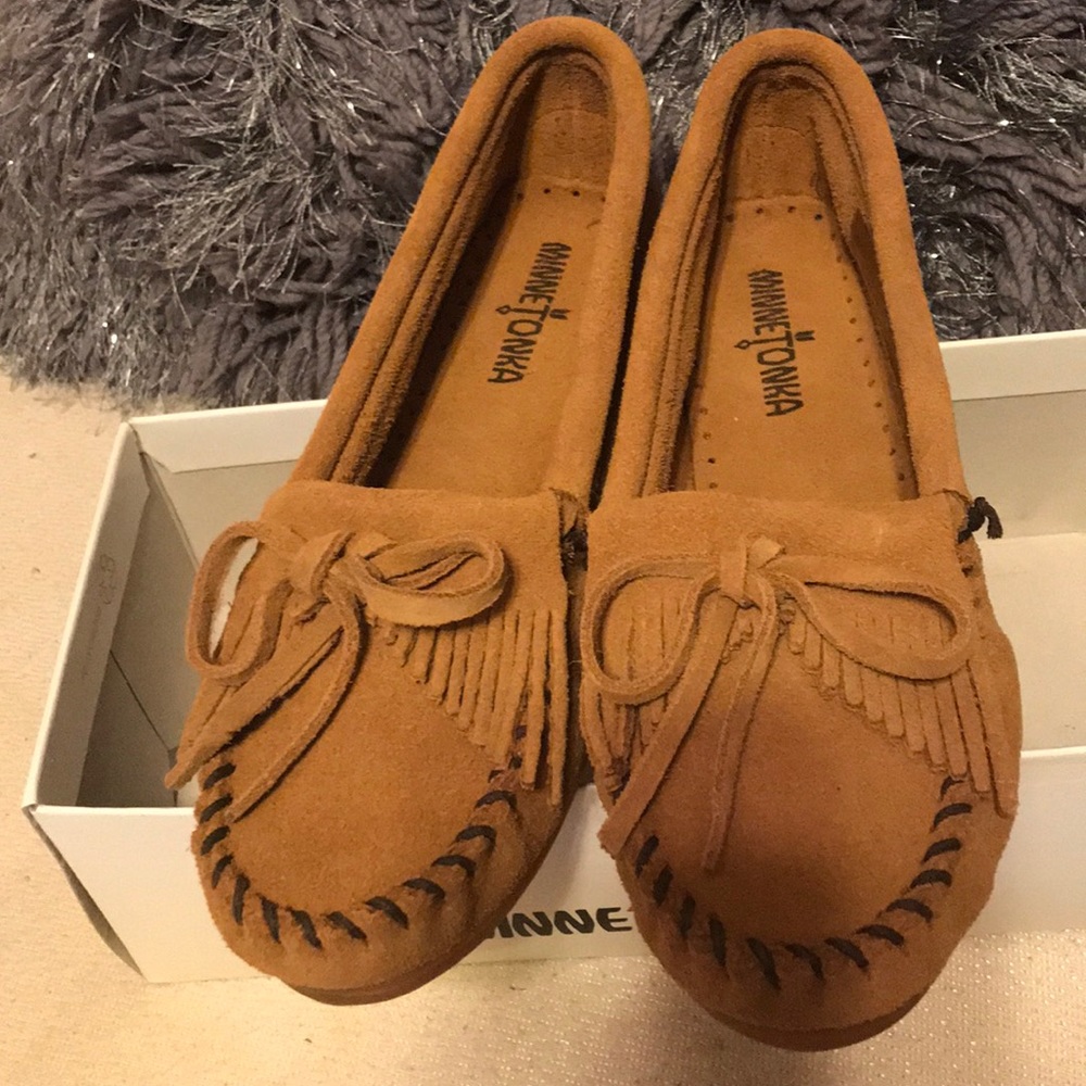 Minnetonka Kilty Suede Moccasins
